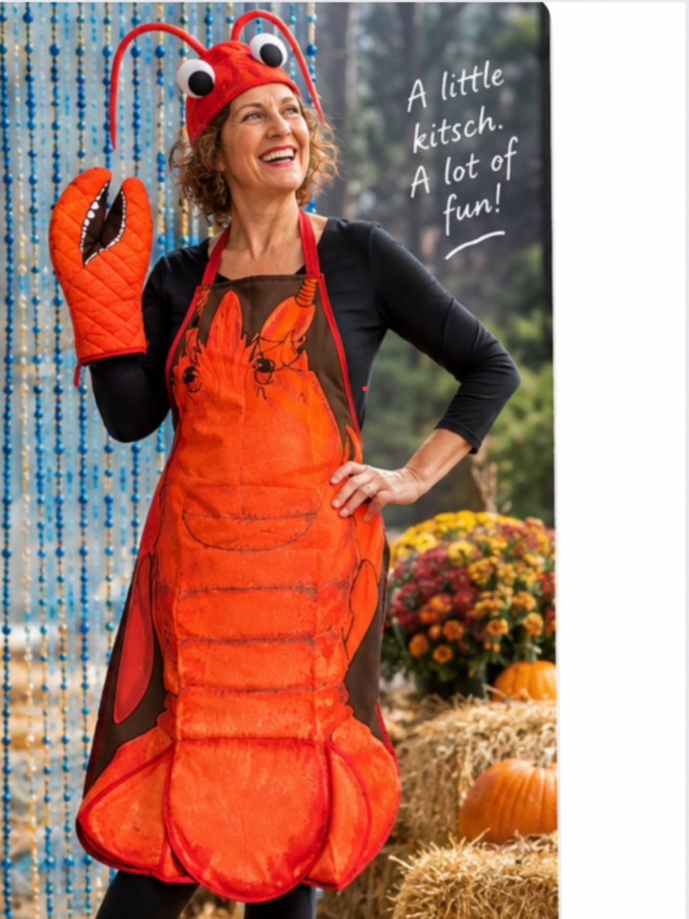 🎁🆕 Vintage Lobster Apron & Mitt Set • Unisex Halloween Costume